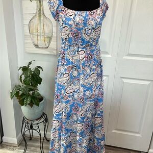 Blue Paisley Maxi Dress